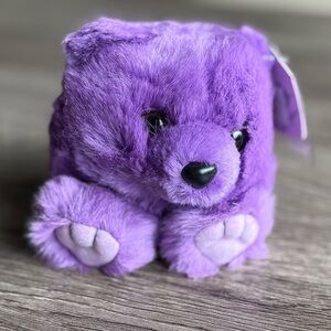 Vintage Puffkins VIOLET the Purple Bear 4" Plush Stuffed Animal Toy Swibco NWTs